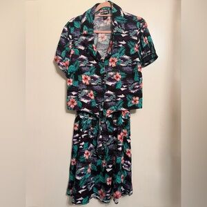 Hot Topic Hawaiian Top and Skirt